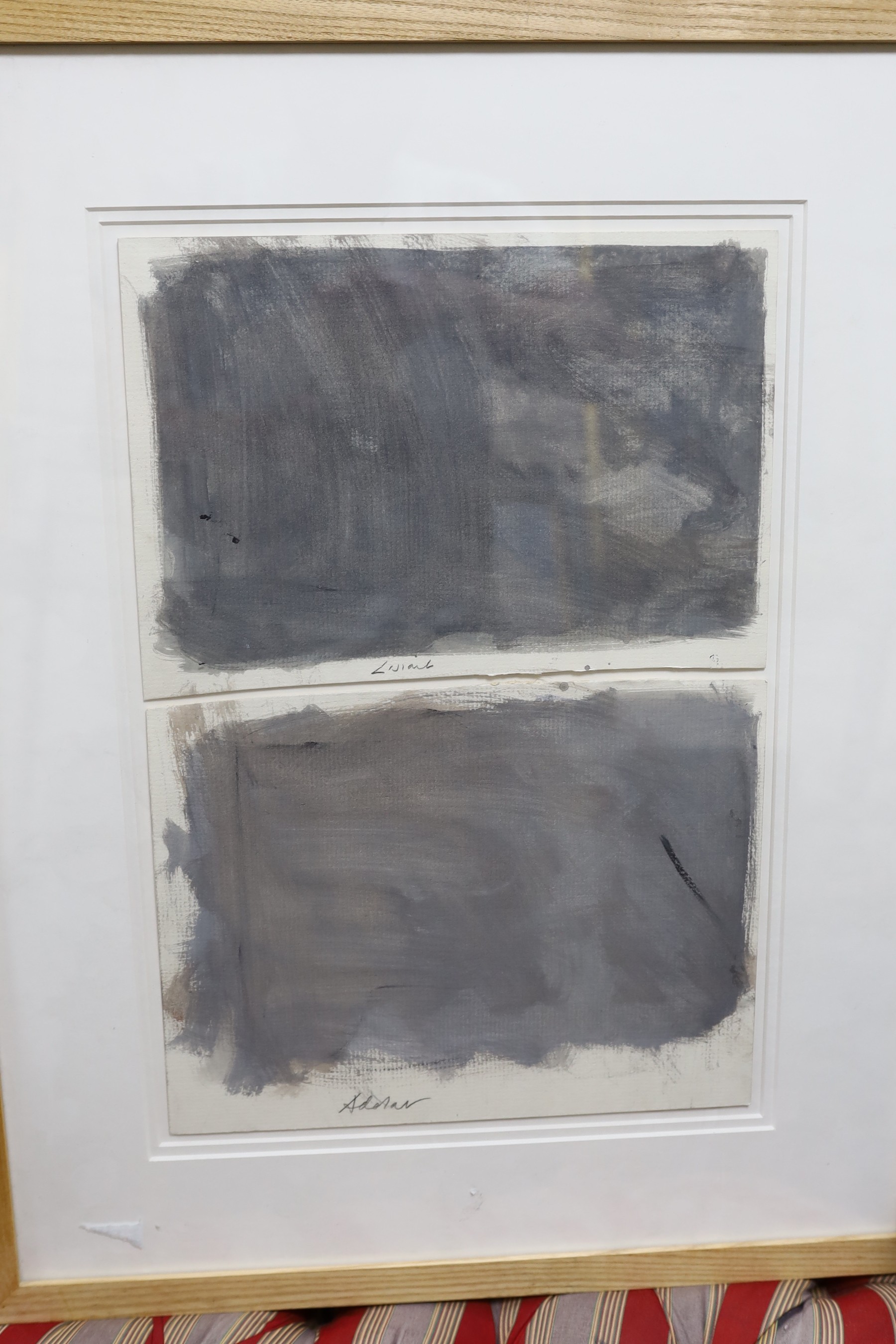 John Macfarlane (1948-), three abstract costume designs for Euryanthe, inscribed, 30 x 42cm
